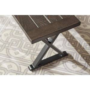 lot 150 image: Hampton Bay Beacon Park Brown Steel Outdoor Dining Bench FTS61189