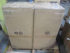 lot 207 image: Hampton Bay Commercial Natural Square Wicker Outdoor Patio Coffee Table with Glass Top D13320-TC-N