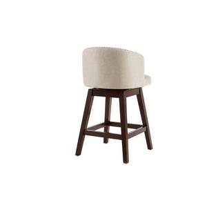 lot 229 image: Home Decorators Collection Bardell Swivel Upholstered Counter Stool with Biscuit Beige Seat and Barrel Back (20 in. W x 40 in. H) 4113-26 biscuit