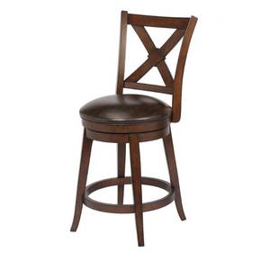 lot 713 image: Craft  Main Bailey 24 in. Walnut Counter Height Swivel Bar Stool (1 Stool Only) BSP-09222CW - NEW