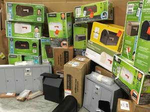 lot 5 image: LOT WITH ASSORTED MAILBOXES DIFFERENT SIZES & CONDITIONS SEE PICS