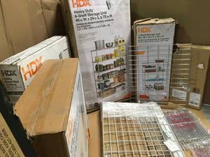 lot 24 image: MIX LOT OF ASSORTED HDX SHELVINGRACK & CABINETS SEE PICS