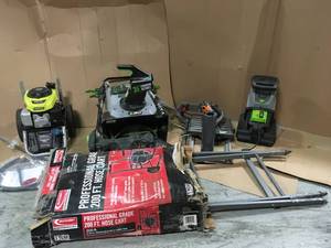 lot 42 image: GAYLORD FULL OF OUTDOORLAWN TOOLS FOR PARTS SEE PICS