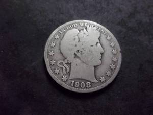 1908 O Barber Half Dollar