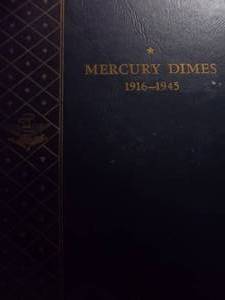 Nearly Complete Set Of Mercury Dimes 1916-1945 In Whitman Album