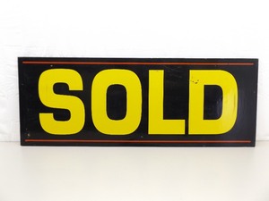 lot 17 image: Large Man Cave Hand Painted Wood SOLD Sign