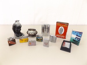 lot 26 image: Lot of Vintage Lighters, Tobacco Tins, Zippo, etc.