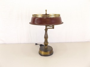 lot 97 image: Vintage&nbspSOLID Brass Swing Arm Metal Shade WORKING Desk Lamp
