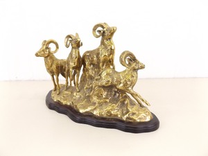 lot 71 image: Solid Brass Ram Sculpture