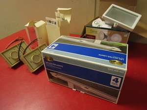 lot 530 image: HAMPTON BAY LED GUTTER SOLAR LIGHTS - NEW, PATRIOT LIGHTING DUAL HEAD MOTION DETECTOR, MORE