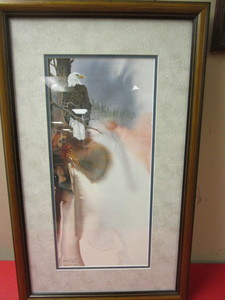 lot 538 image: EAGLE ART, BY ARTIST MIKE CAPSER, SIGNED AND DATED, EAGLE PRINT, SIGNED, NUMBERED BY PHOTOGRAPHER