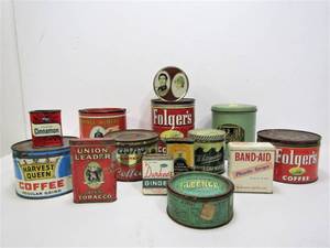 lot 49 image: Lot of Vintage Advertising Tins