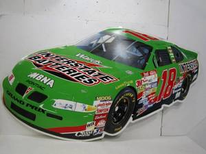 lot 50 image: LARGE Embossed Metal Interstate Batteries Nascar Racing Advertising Sign