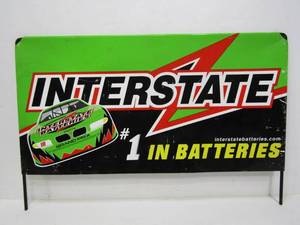 lot 60 image: Metal Interstate Batteries Nascar Racing Advertising Sign