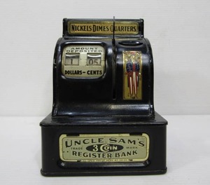 lot 63 image: Early Vintage Metal UNCLE SAMS Register Bank