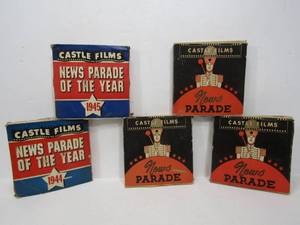 lot 75 image: 5 Vintage 1940s Castle Films News Parade Movie Films