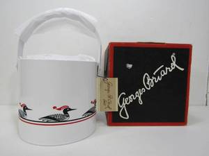 lot 102 image: New In Box Vintage GEORGES BRIARD Barware Ice Bucket wLoon 