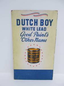 lot 285 image: Original 1930s DUTCH BOY White Lead Paint Advertising Sign