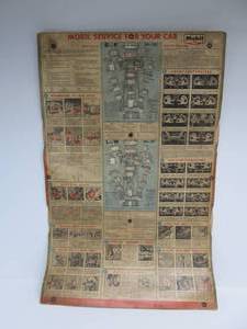 lot 289 image: LARGE Vintage 1961 MOBIL OIL Service Station Wheel Chart Sign