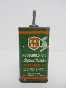 lot 291 image: Old Vintage OKs Household Handy Oiler Oil Can wLead Top