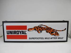 lot 131 image: UNIROYAL Tires Lighted Service Station Double Sided Advertising Sign