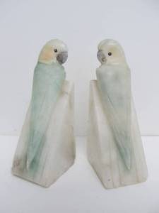 lot 118 image: Old Vintage Deco Italian Marble Bird Bookends
