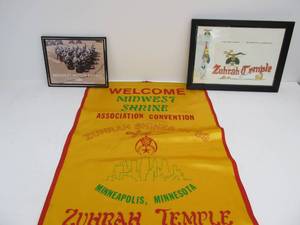 lot 252 image: Vintage SHRINER Items Including Convention Banner