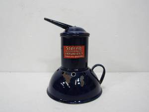 lot 326 image: Old Vintage Cobalt Blue Enamel STERNO Canned-Heat Vaporizer 