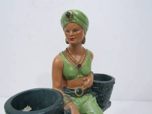 lot 329 image: Signed ABCO Mid Century Figural Chalkware Planter