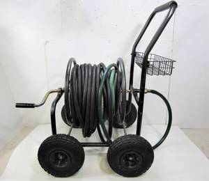 lot 337 image: Heavy Duty Rolling Hose Reel Cart wHose