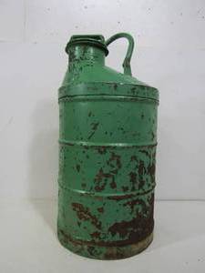 lot 339 image: Antique Heavy Steel Painted Service Station Oil Can