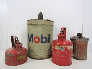 lot 340 image: Lot of Vintage Safety & Oil Cans