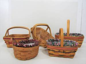 lot 342 image: Lot of 5 LONGABERGER Baskets