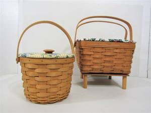 lot 343 image: Pair of LONGABERGER Baskets wLids