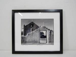 lot 152 image: ANSEL ADAMS Framed Photograph - Taos Church