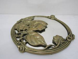 lot 175 image: Art Nouveau Brass Mirror