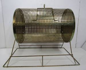 lot 191 image: Large Vintage Brass Bingo Tumbler Cage