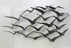 lot 277 image: C .Jere Style Metal Sculpture of Seagull in Flight Large