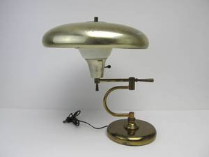 lot 301 image: Mid Century Pierced Brass UFO Style Table Lamp