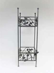 lot 303 image: Heavy Iron 2-Tiered Plant Stand