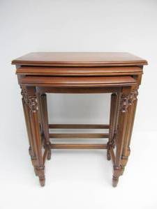 lot 304 image: Nice Vintage Signed WUNDER BUILT Nesting Table Set