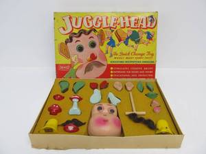 lot 359 image: Old Vintage JUGGLE-HEAD Face Changing Toy wBox