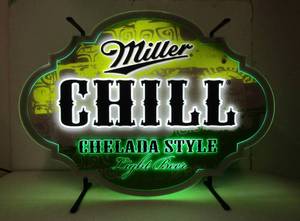 lot 11 image: Working MILLER CHILL Neon Beer Sign
