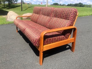 lot 2 image: Excellent Danish Modern Teak Wood Sofa