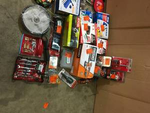 MIXED LOT OF RIGID,HUSKY,RYOBI GARAGE TOOLS SEE PICS