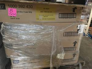 LOT WITH 8 BOXES OF 3-Outlet Mini Power Strip with 1.5 ft. Cord NEW 108PK PER BOX SEE PICS