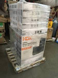 LOT WITH HDX 36 in. H x 30 in. W x 19 in. D Stackable Utility BaseWall Freestanding Cabinet in Dark Grey SEE PICS