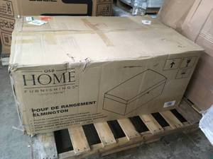LOT WITH OSP 18.5 in. Elmington Storage Linen Ottoman with Lift Top SEE PICS