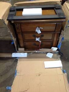 LOT WITH Barrow 3-Drawer Oak Nightstand SEE PICS