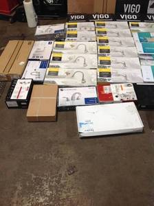 MIXED PALLET WITH VIGO, DELTA, AMERICAN STANDARD, PFISTER, GLACIER BAY FAUCETS ALL COMPLETE INSPECTED
